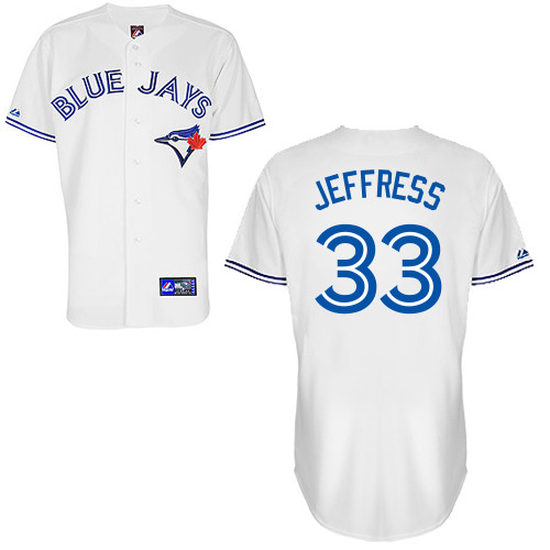 Jeremy Jeffress #33 Youth Baseball Jersey-Toronto Blue Jays Authentic Home White Cool Base MLB Jersey